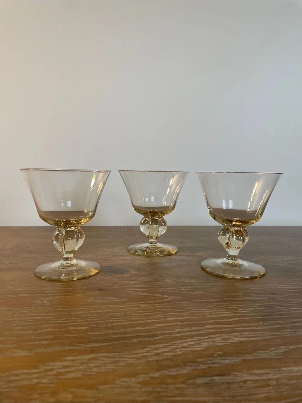 Amber Glass Dessert Cups - Set of 3